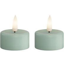 2 st/pakke - Sage Green - LED Fyrfadslys 4 cm