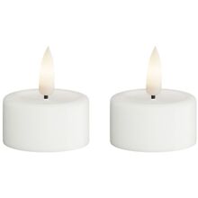 2 st/pakke - Hvid - LED Fyrfadslys 4 cm