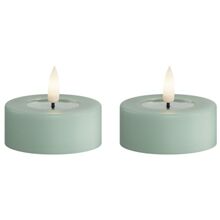 2 st/pakke - Sage Green - LED Fyrfadslys 6 cm
