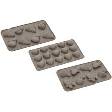 Chokoladeform, 3 dele, silikone 1 set Latte