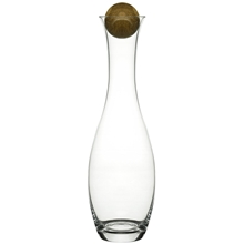 Vin/vandkaraffel i mundblæst glas med egetræsprop