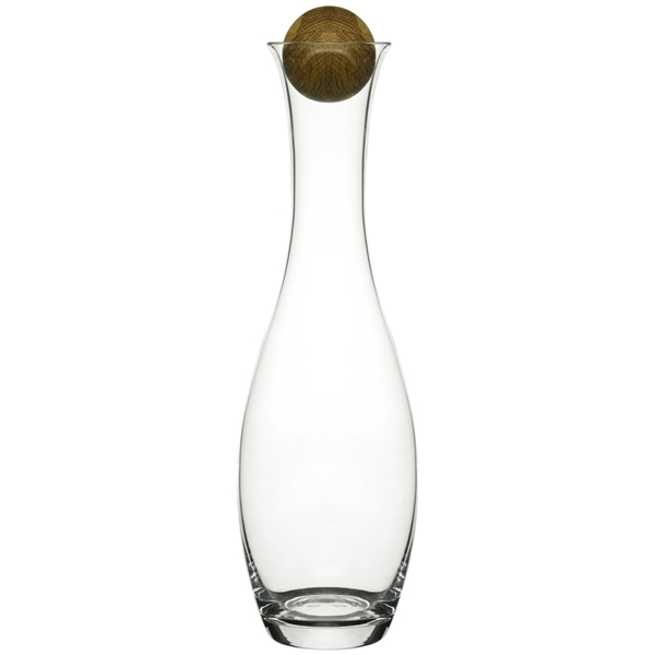 Vin/vandkaraffel i mundblæst glas med egetræsprop (Billede 1 af 3)