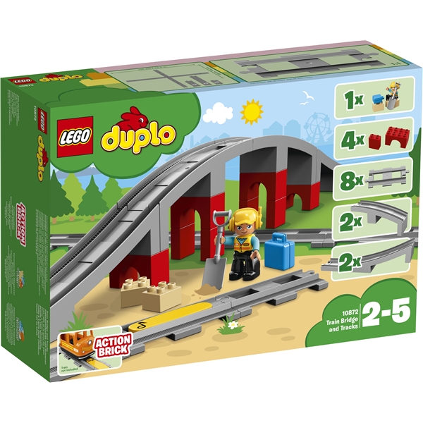 10872 LEGO DUPLO Togbro og Spor (Billede 1 af 4)