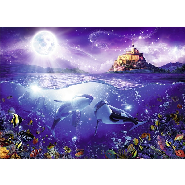 Puslespil 1000 Brikker Whales in the Moonlight (Billede 2 af 2)
