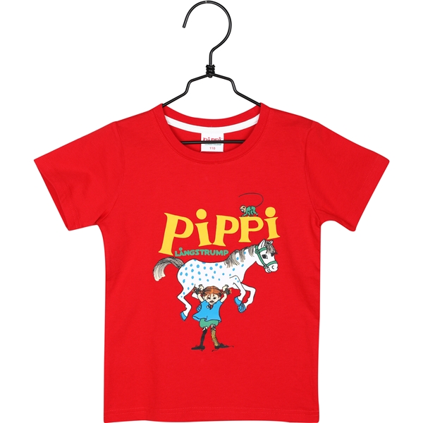 Pippi Langstrømpe T-shirt Rød