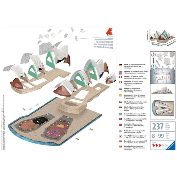 Puslespil 3D 216 Brikker Sydney Opera (Billede 2 af 3)