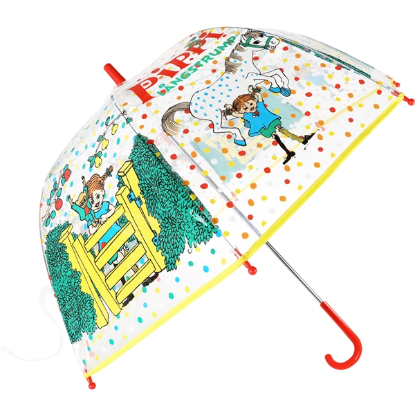 Pippi Langstrømpe Paraply Rød og Gul (Billede 1 af 4)