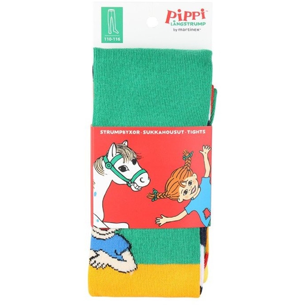 Pippi Langstrømpe Skråstribede Strømpebukser (Billede 2 af 2)