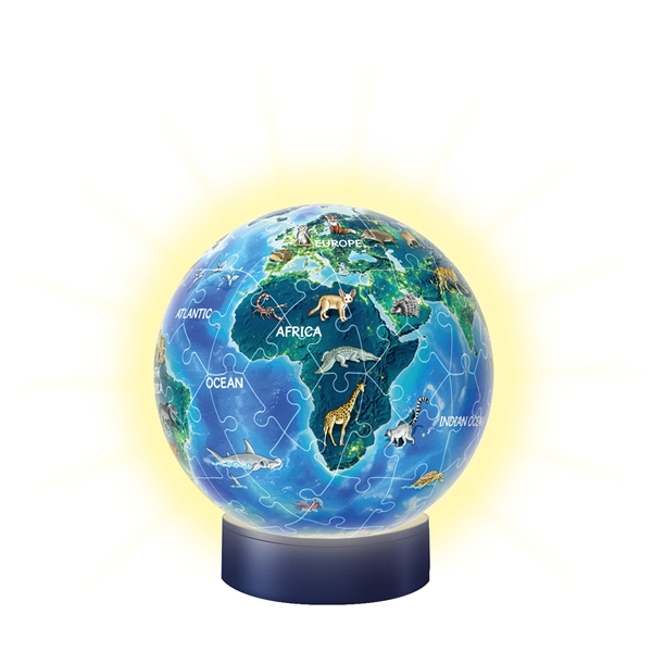 Puslespil 3D 72 Brikker Children Globe Nightlight (Billede 3 af 3)