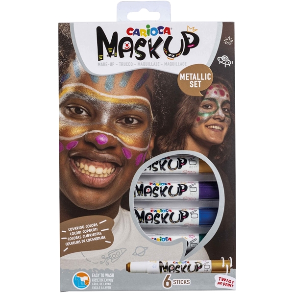 Mask Up Ansigtsmaling, Metallic Pakke med 6 stk. (Billede 1 af 3)