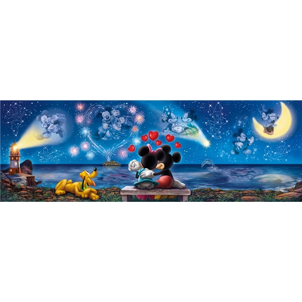 Puslespil 1000 Brikker Panorama Mickey & Minnie (Billede 2 af 2)