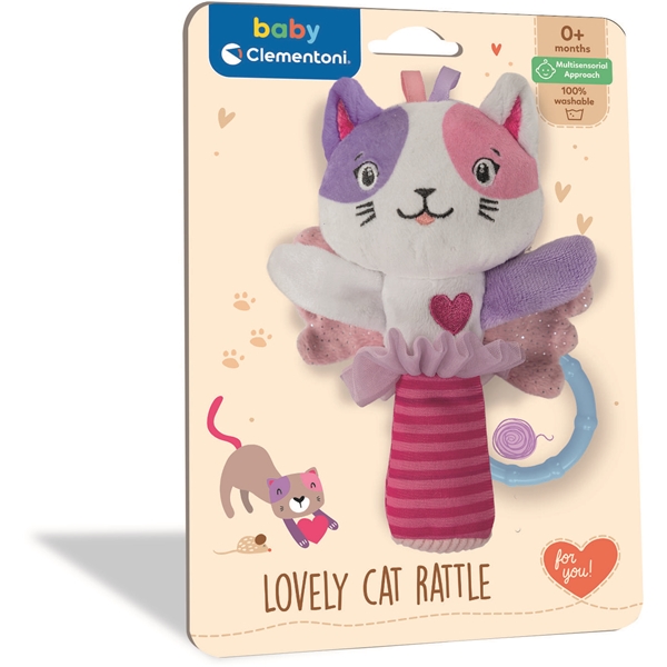 Clementoni Baby Soft Rattle Lovely Cat (Billede 2 af 4)