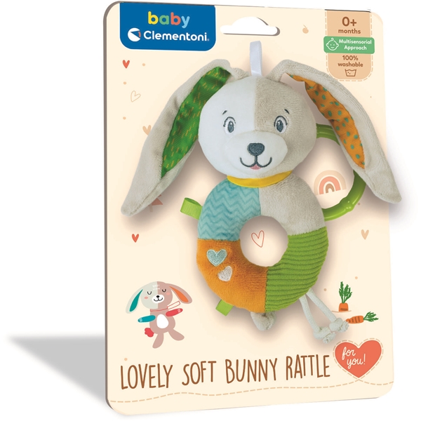 Clementoni Baby Soft Rattle Lovely Bunny (Billede 2 af 4)