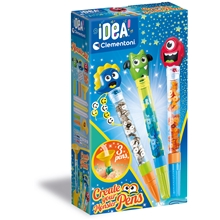Monster - Clementoni Skab Dine Egne Kuglepenne 3-pak