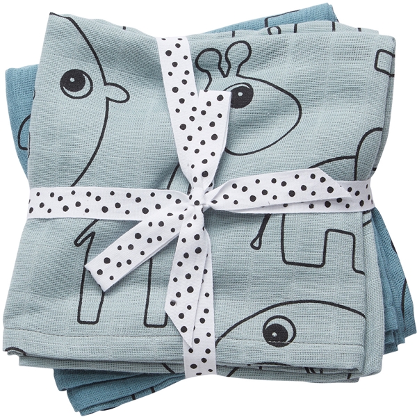 Done By Deer Burp Cloth 2-P Contour Blue (Billede 1 af 2)