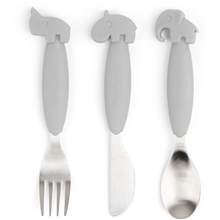 Grey - Done by Deer Easy-Grip Cutlery Set