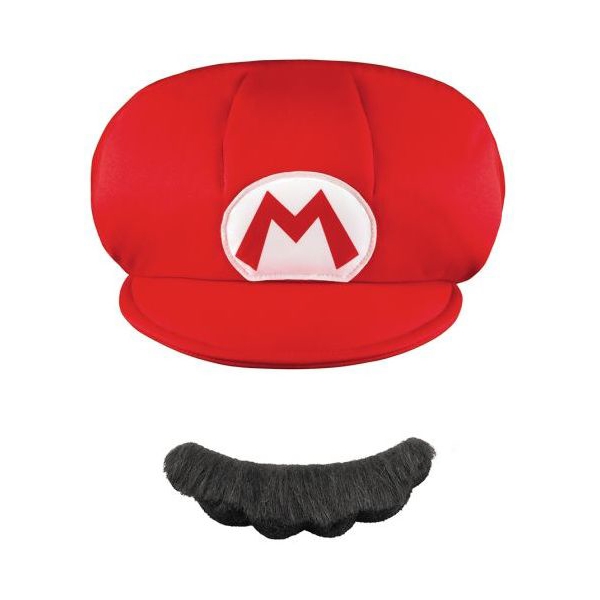 Super Mario Role Play Hat + Overskæg (Billede 1 af 2)