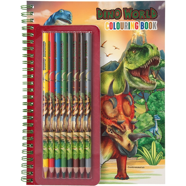 Dino World Malebog med 8 Farveblyanter (Billede 1 af 6)