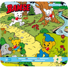 Knoppuslespil 4 Brikker Bamse i skoven