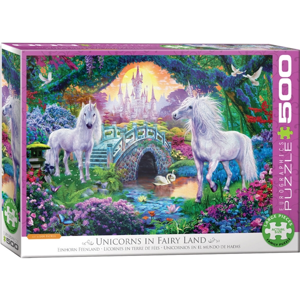Puslespil 500 Brikker Unicorns in Fairy Land