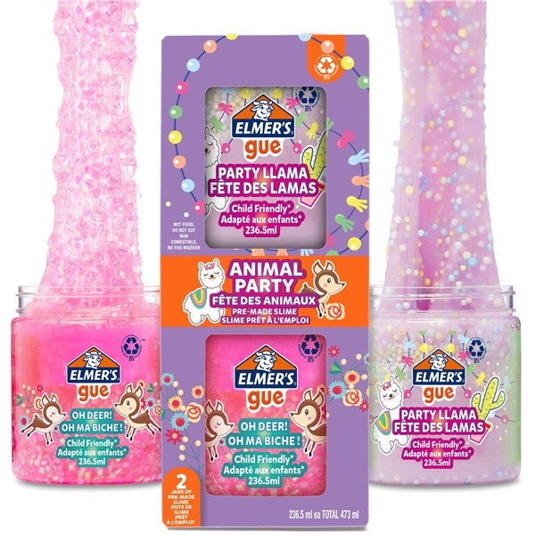 Elmers Animal Party Slime Pakke med 2 stk. (Billede 1 af 5)