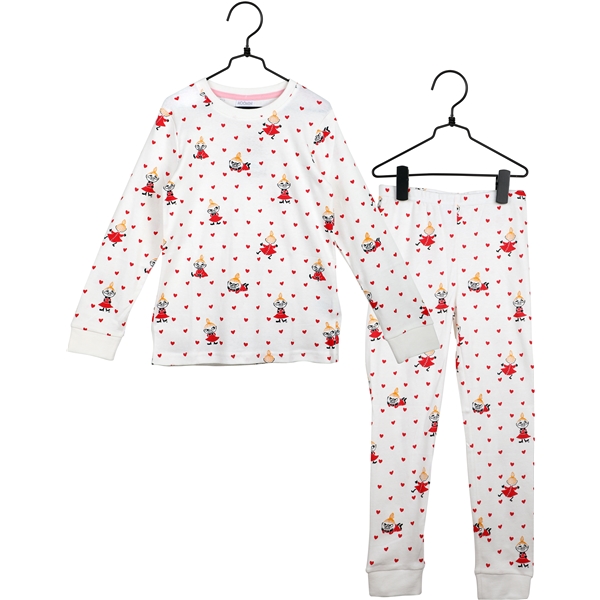 Mumi Hjerter Pyjamas Hvid (Billede 1 af 3)
