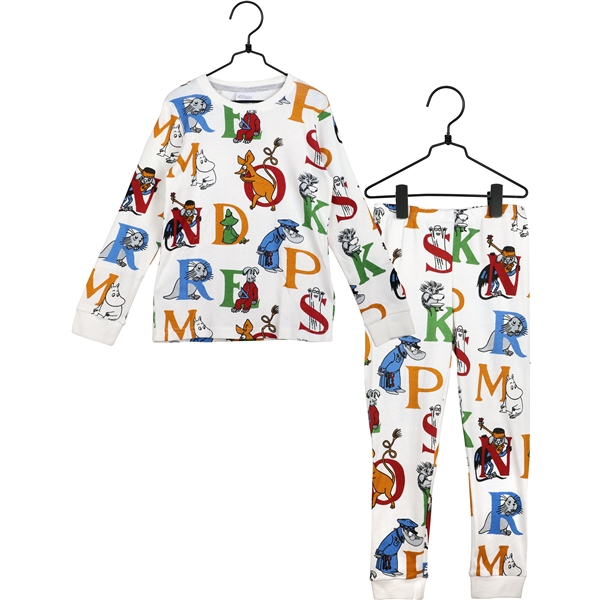Mumi Alfabet Pyjamas Hvid (Billede 1 af 3)