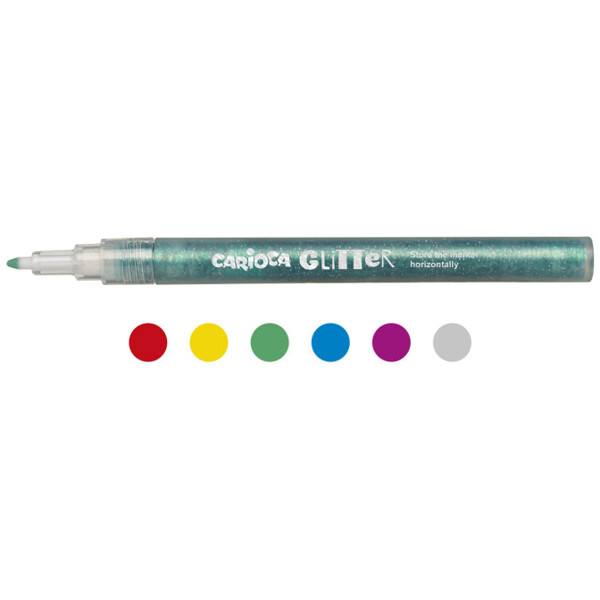 Carioca Glitterpenne 6 stk. (Billede 2 af 3)