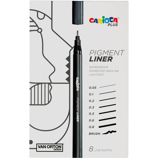 Carioca Plus Pigmentliner 8-Pak (Billede 1 af 3)