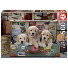 Educa puslespil 500 brikker Puppies in the Luggage