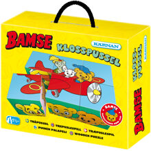 Klodspuslespil i Træ 6 Brikker Bamse