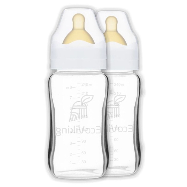 EcoViking Pakke 2 stk. Flaske Wide Neck 240ml Glas