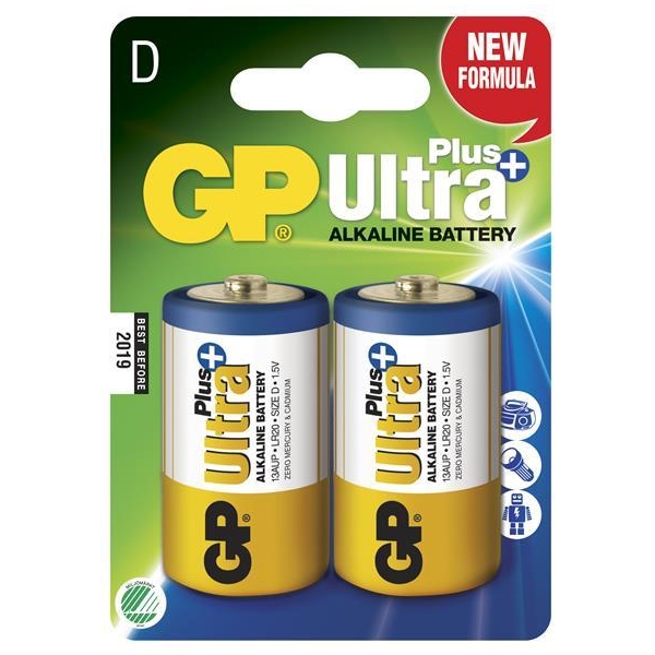 GP Batteries Ultra Plus, LR20, Pakke med 2 stk. (Billede 1 af 2)