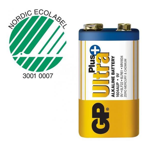GP Batteries Ultra Plus, 6LF22, 9V Pakke med 1stk. (Billede 2 af 2)