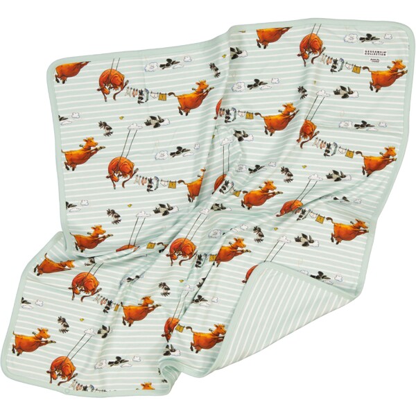 Geggamoja Babyplaid Mamma Mu Mint/Hvid (Billede 2 af 2)