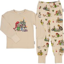 98-104 cl - Pyjamas Pettson & Findus Jul Beige