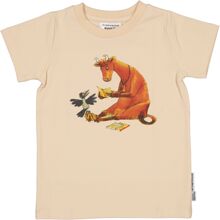 98-104 cl - T-shirt Mamma Mu og Kragen Beige