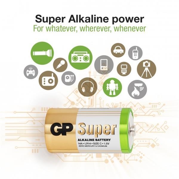 GP Batteries Size C, LR14, 1.5V, Pakke med 2 stk. (Billede 3 af 3)