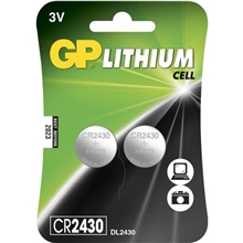GP Batteries CR2430, 3V, Pakke med 2 stk.