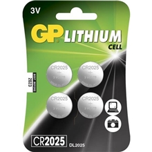 GP Batteries CR2025, 3V, Pakke med 4 stk.