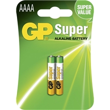 GP Alkaline Battery AAAA, Pakke med 2 stk.