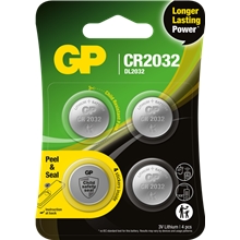 GP Batteri CR2032, Pakke med 4 stk.