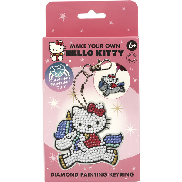 Hello Kitty Diamantmaling med Nøglering (Billede 1 af 3)