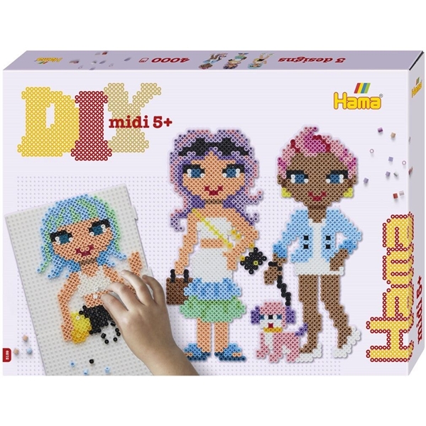 Hama MIDI Gift Box Fashion Girls 4000 stk. (Billede 1 af 3)