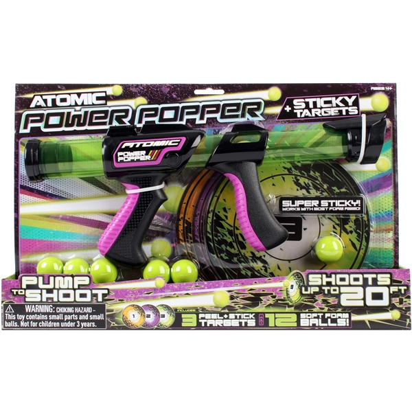 Atomic Power Poppers 12x Shots & Sticky Target Udendørsleg Atomic