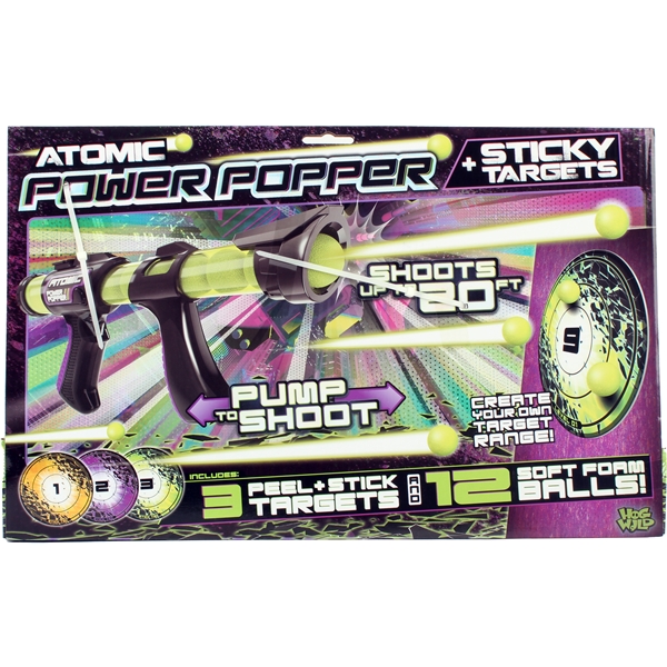 Atomic Power Poppers 12x Shots & Sticky Target (Billede 2 af 5)