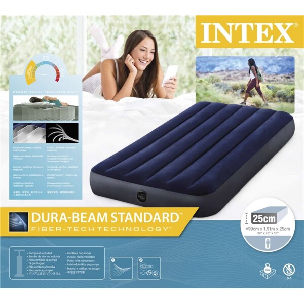 Intex Klassisk Downy Luftmadras 99x191x25 cm (Billede 4 af 4)