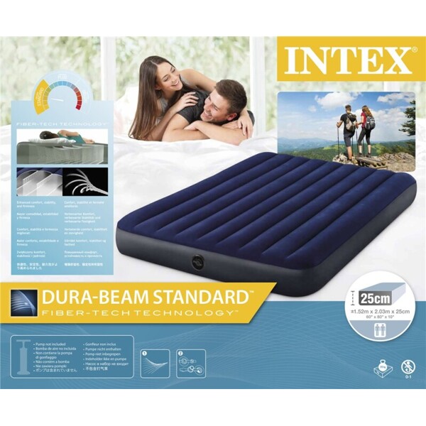 Intex Klassisk Downy Luftmadras 152x203x25 cm (Billede 4 af 4)