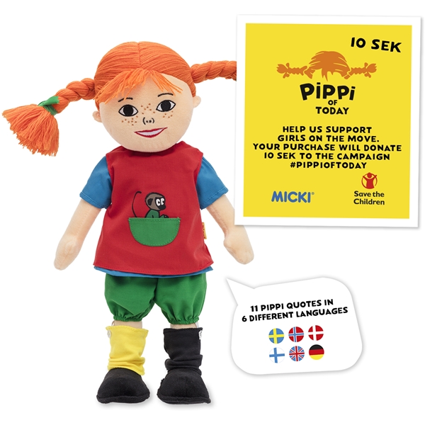 Pippi Taledukke Stof 40 cm (Billede 2 af 5)