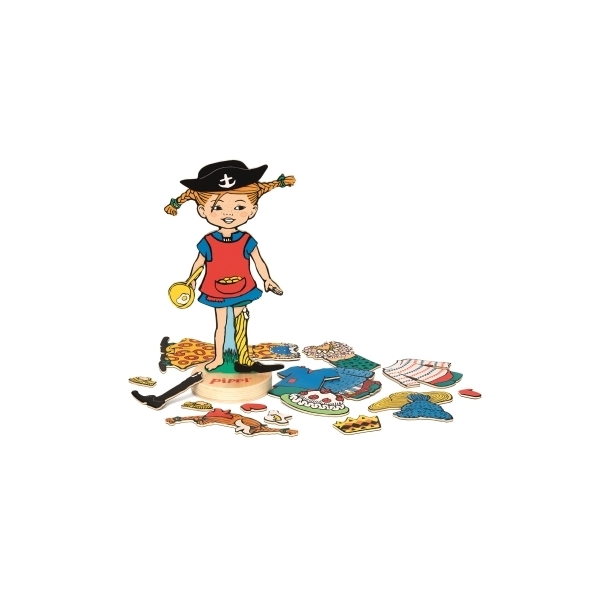 Pippi Klæder Om Magnetdukke (Billede 2 af 6)